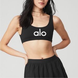 ALO Ambient Logo Bra - Black - Medium
